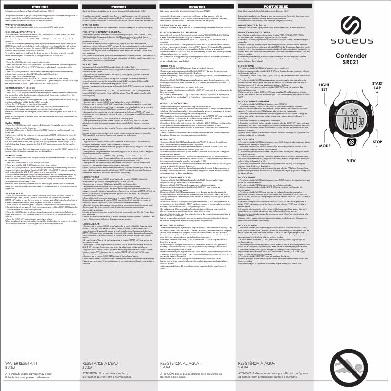 Page 1 of the manual User Manual Soleus Contender SR021