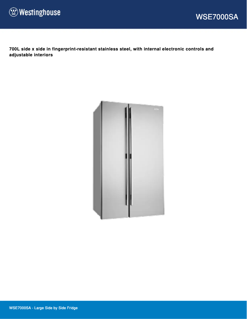 Image de la première page du manuel de l'appareil WSE7000SA