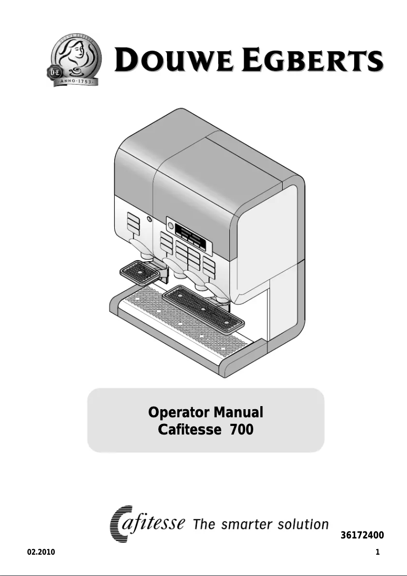 Image de la première page du manuel de l'appareil Cafitesse 700