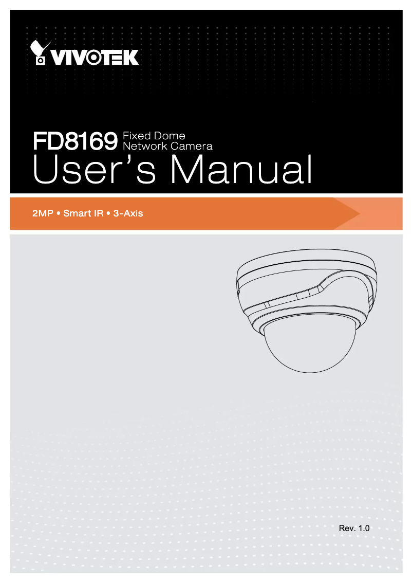 Page 1 de la notice Manuel utilisateur Vivotek FD8169