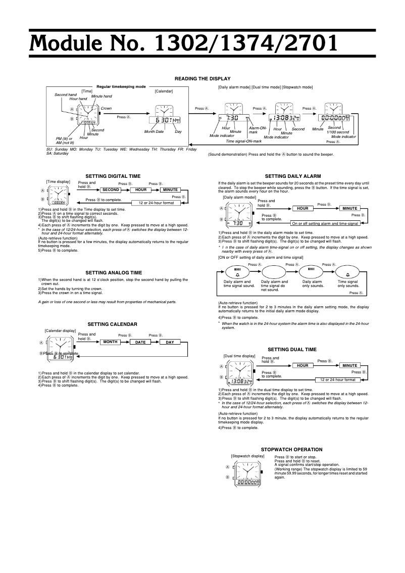 Page n°1 - Manuel utilisateur Casio AMW320R-1EV