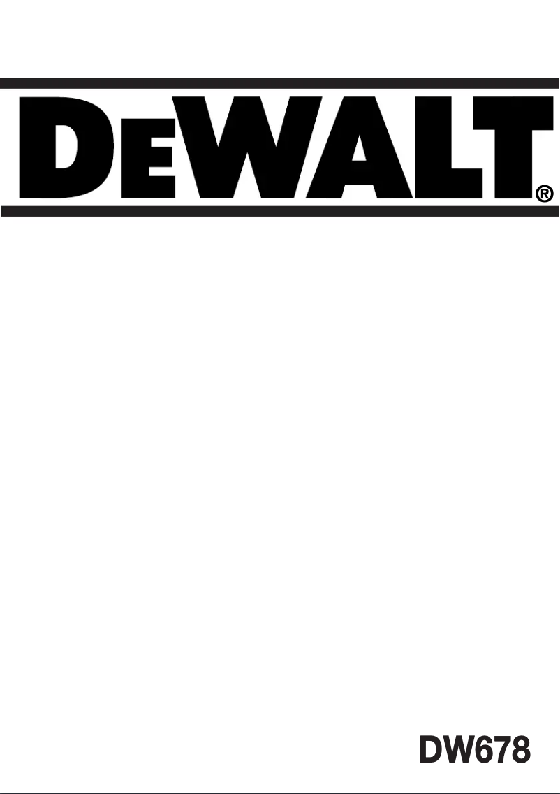 Page 1 de la notice Manuel utilisateur DeWalt DW678