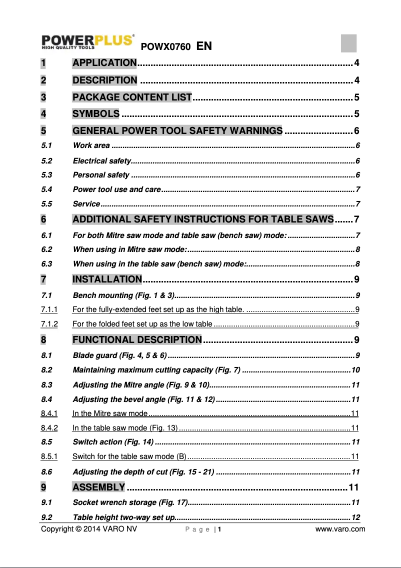 Imagen de la primera página del manual del dispositivo POWX0760