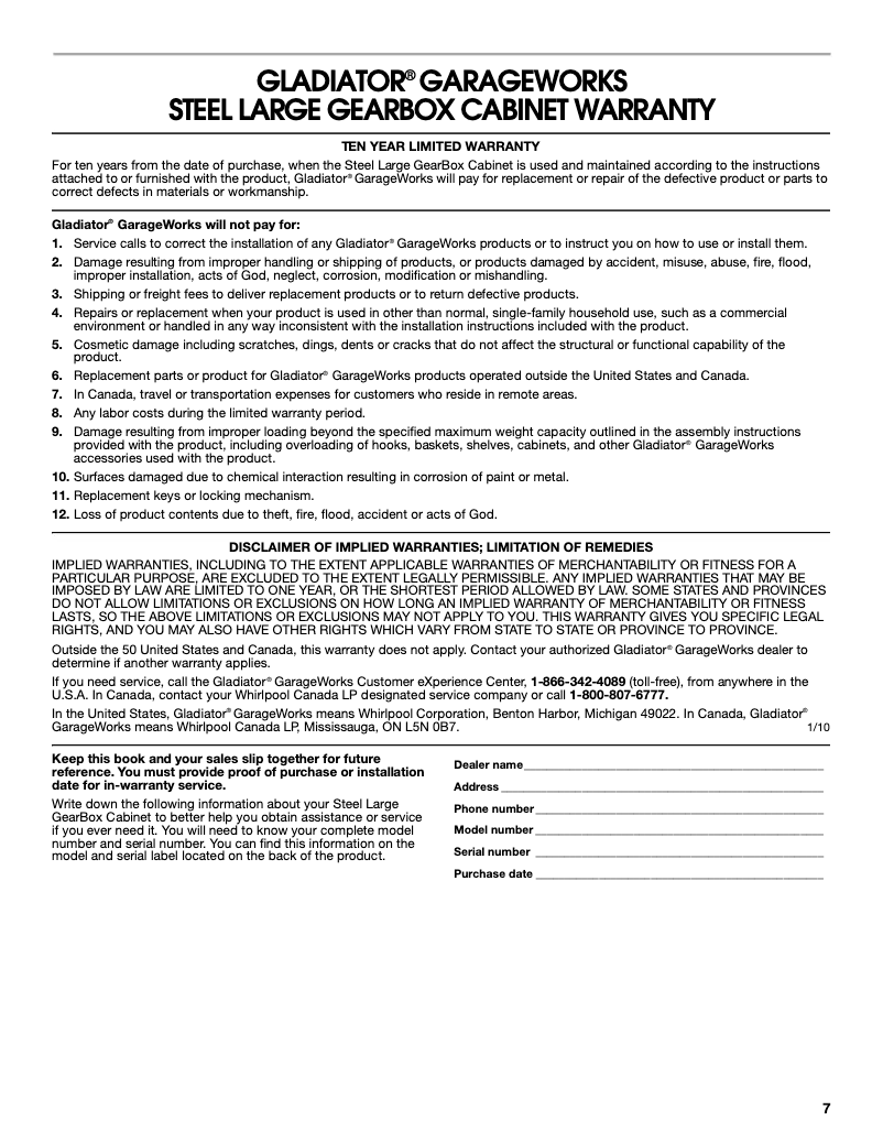 Page n°1 - Mode d'emploi Gladiator GALG36CKXG