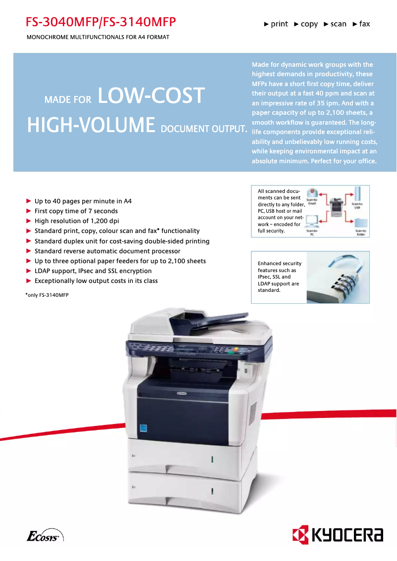 Image de la première page du manuel de l'appareil FS-3140MFP