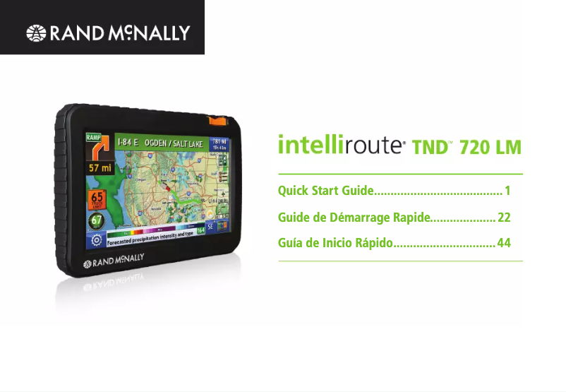 Page n°1 - Manuel utilisateur Rand McNally IntelliRoute TND 720