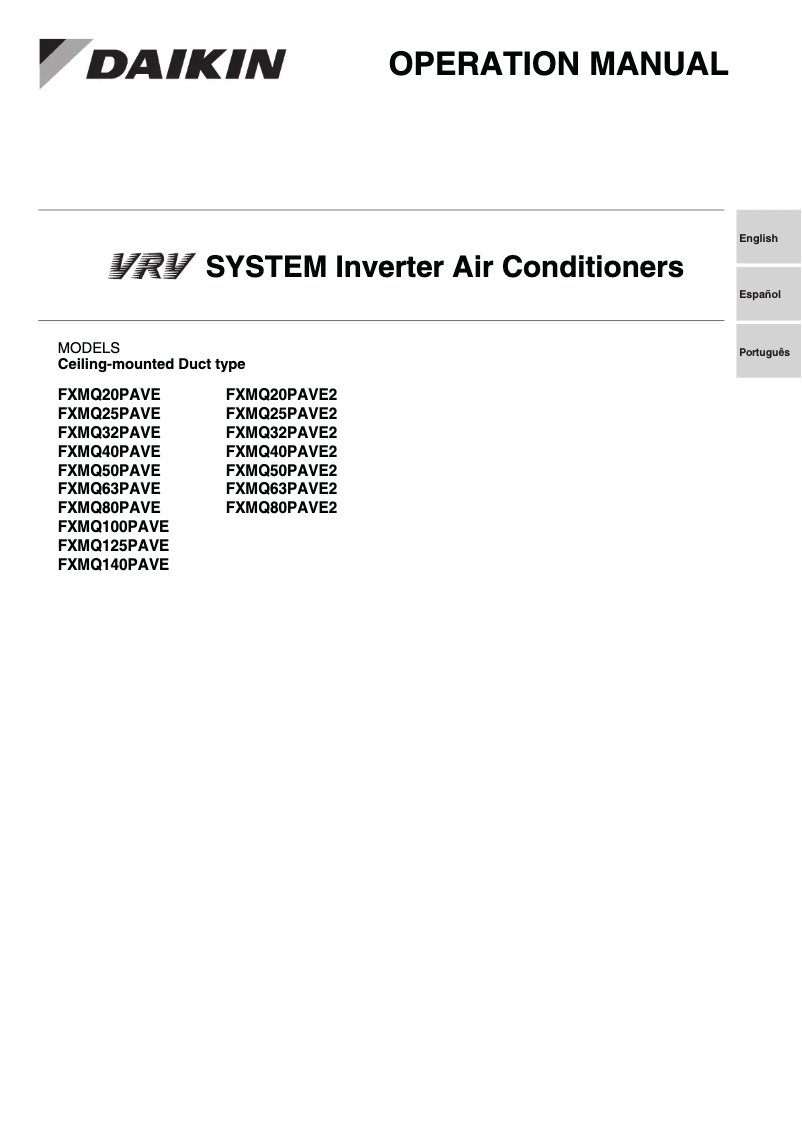 Imagen de la primera página del manual del dispositivo FXMQ140PAVE