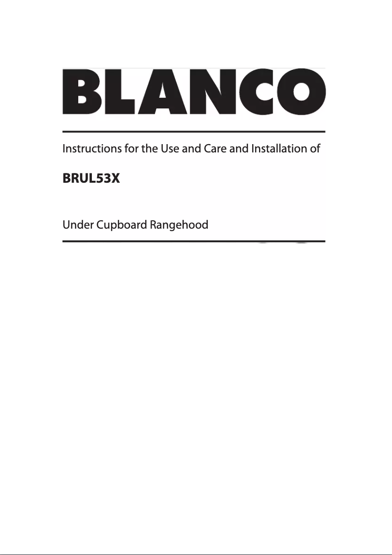 Page n°1 - Manuel utilisateur BLANCO BRUL53X