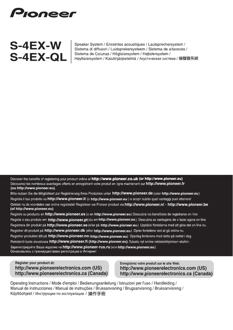 Page n°1 - Manuel utilisateur Pioneer S-4EX-QL