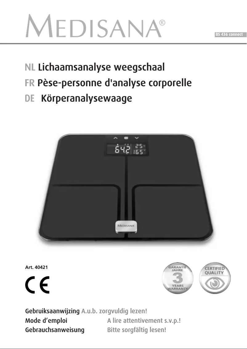 Page n°1 - Manuel utilisateur Medisana BS 436 Connect
