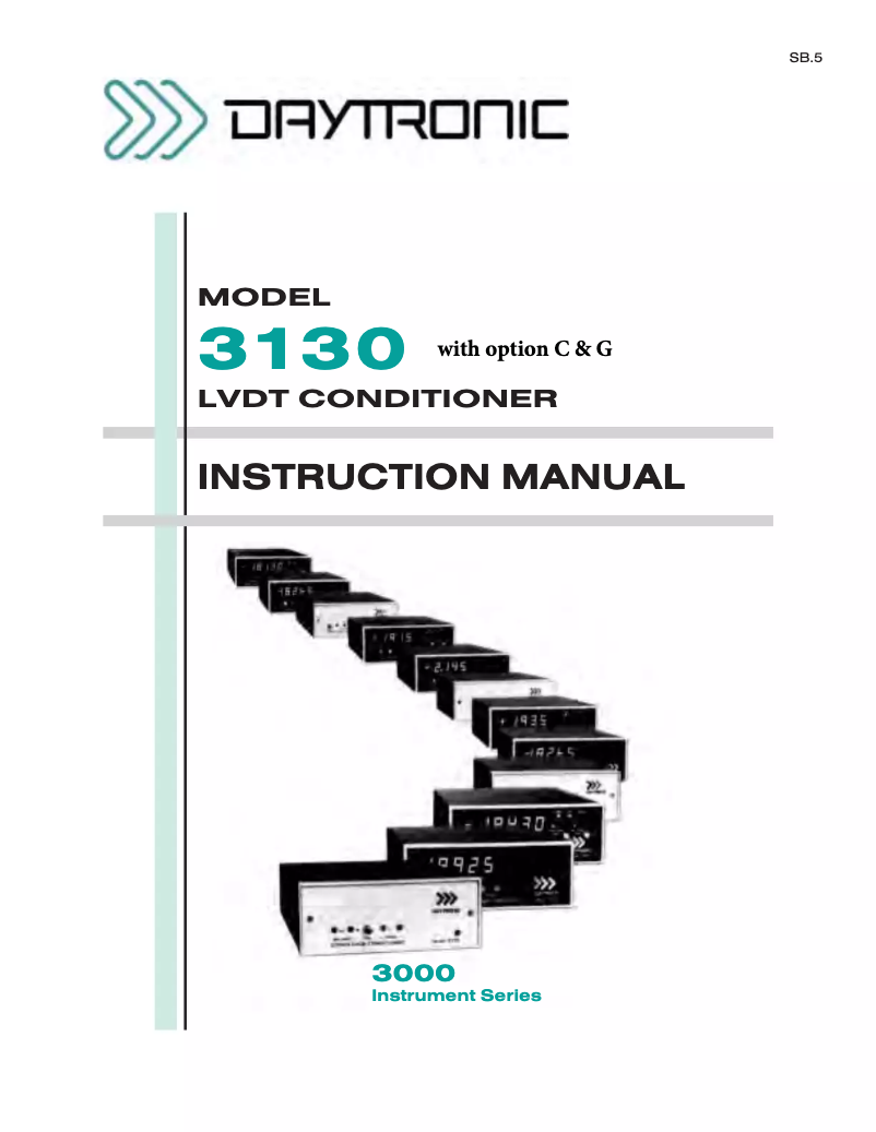 Page n°1 - Manuel utilisateur Daytronic 3130C