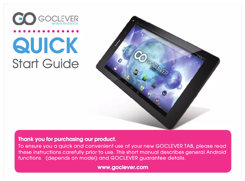 Page 1 de la notice Manuel utilisateur GoClever ARIES 70