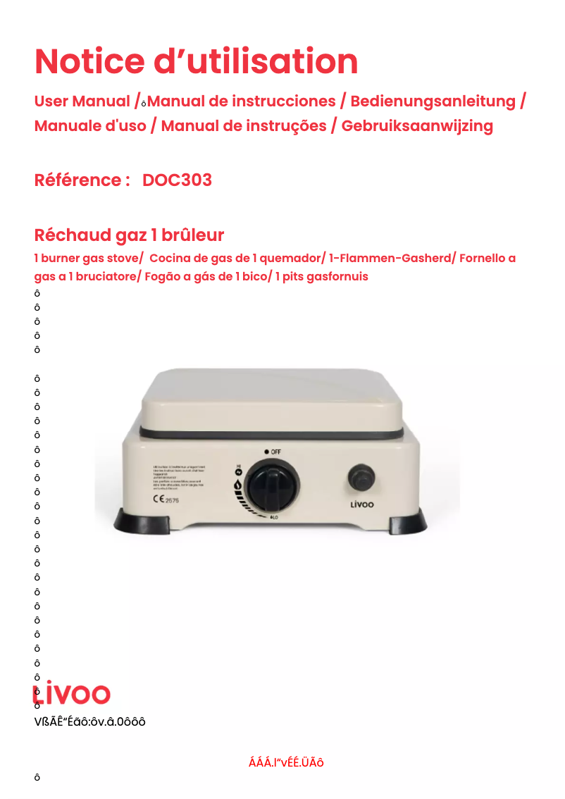 Page 1 de la notice Manuel utilisateur Livoo DOC303
