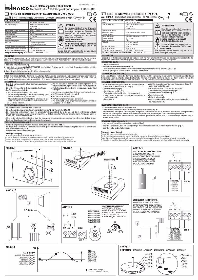 Page 1 de la notice Manuel utilisateur Maico THR 10-1