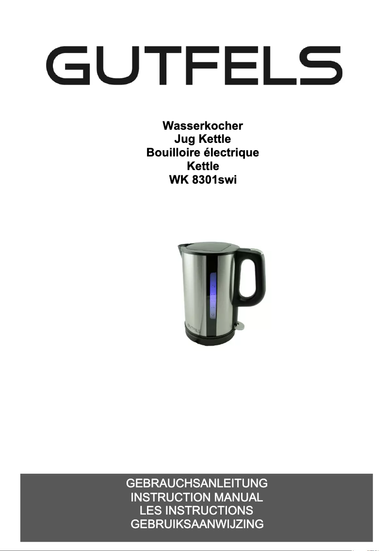 Page n°1 - Manuel utilisateur GUTFELS WK 8301 SWI