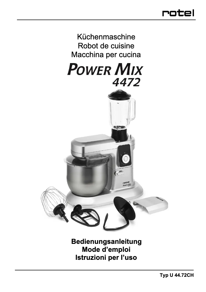 Page n°1 - Manuel utilisateur Rotel PowerMix 4472