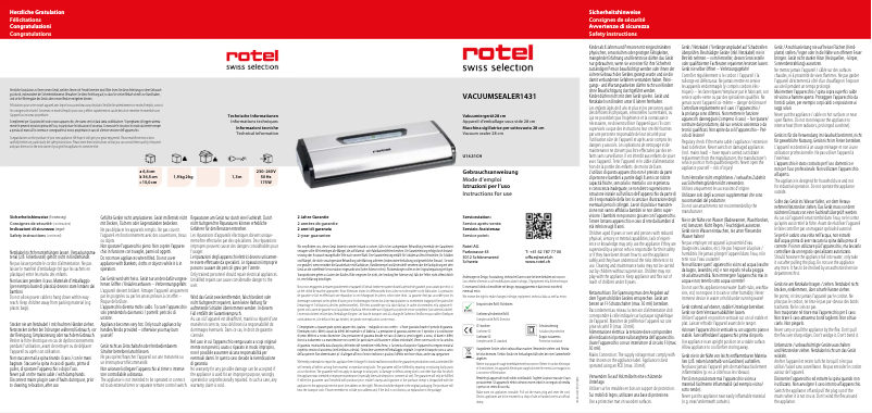 Page n°1 - Manuel utilisateur Rotel U1431CH