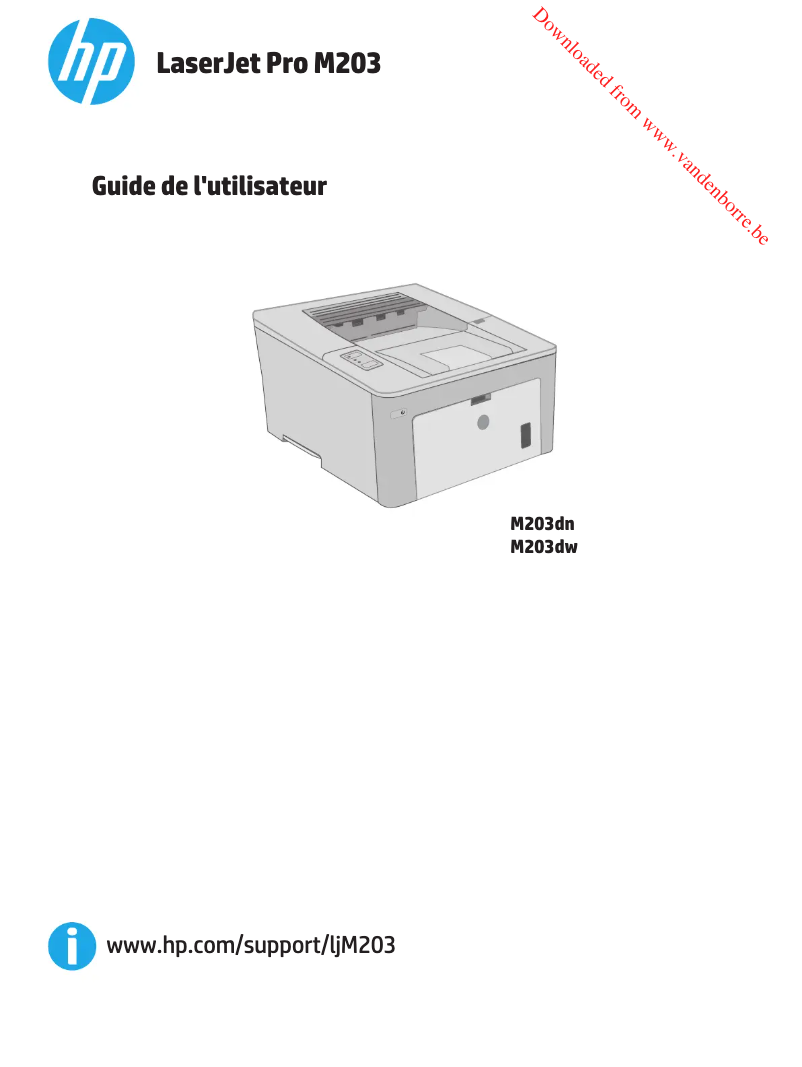 Image de la première page du manuel de l'appareil LaserJet Pro M203dw