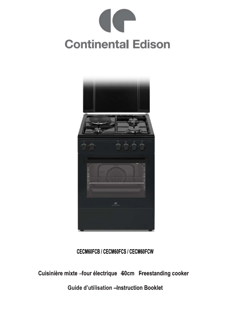Page n°1 - Manuel utilisateur Continental Edison CECM60FCS