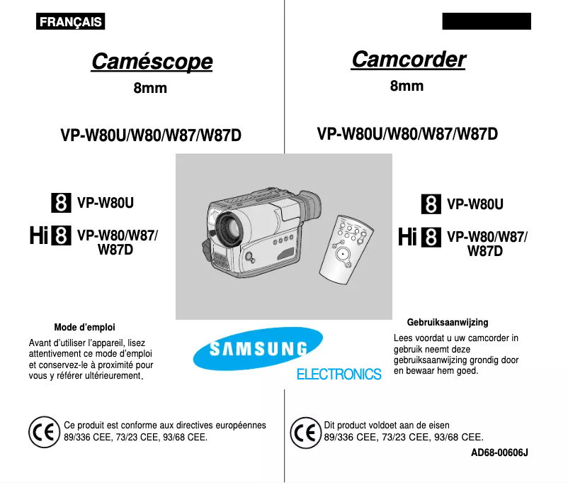 Página 1 del manual Manual de usuario Samsung VP-W87