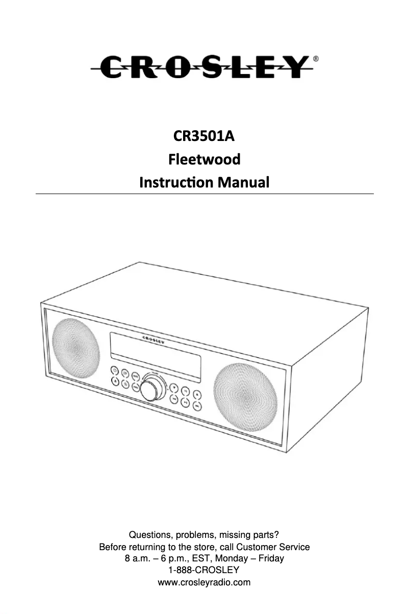Page 1 de la notice Manuel utilisateur Crosley CR3501A