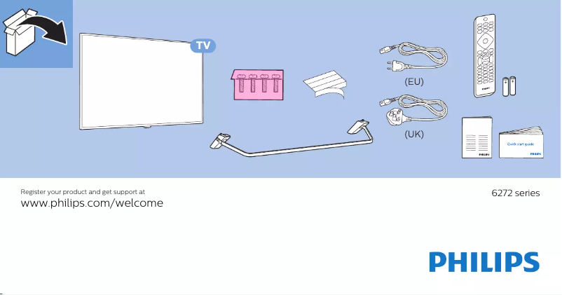 Page 1 de la notice Guide de démarrage rapide Philips 55PUS6272