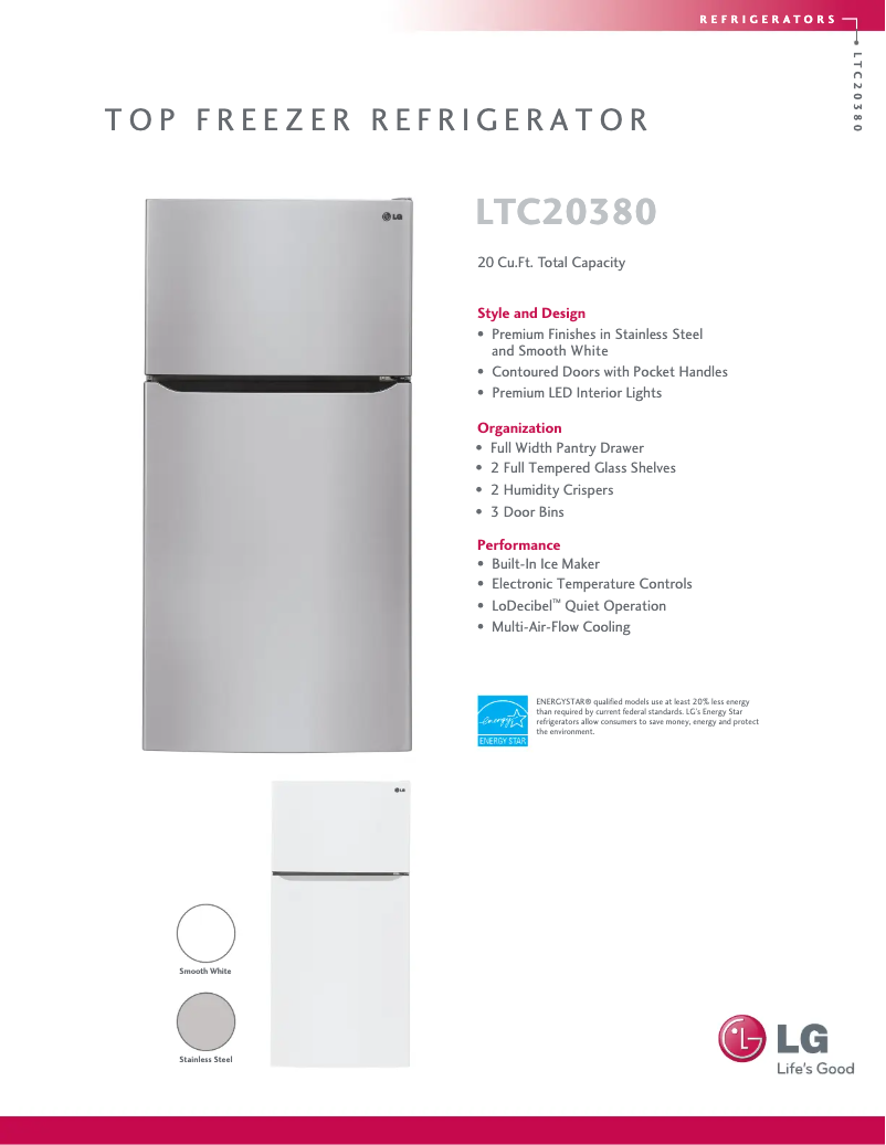 Image de la première page du manuel de l'appareil LTC20380ST