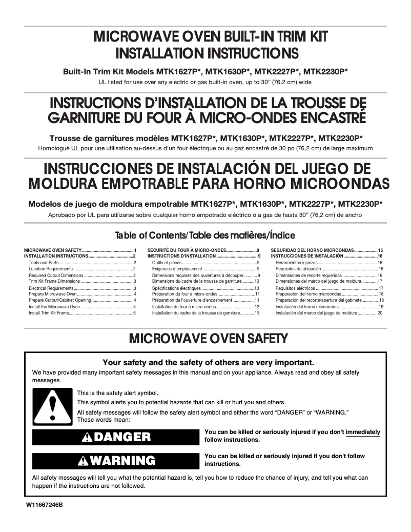 Page n°1 - Guide d'installation Whirlpool WMCS7024PB