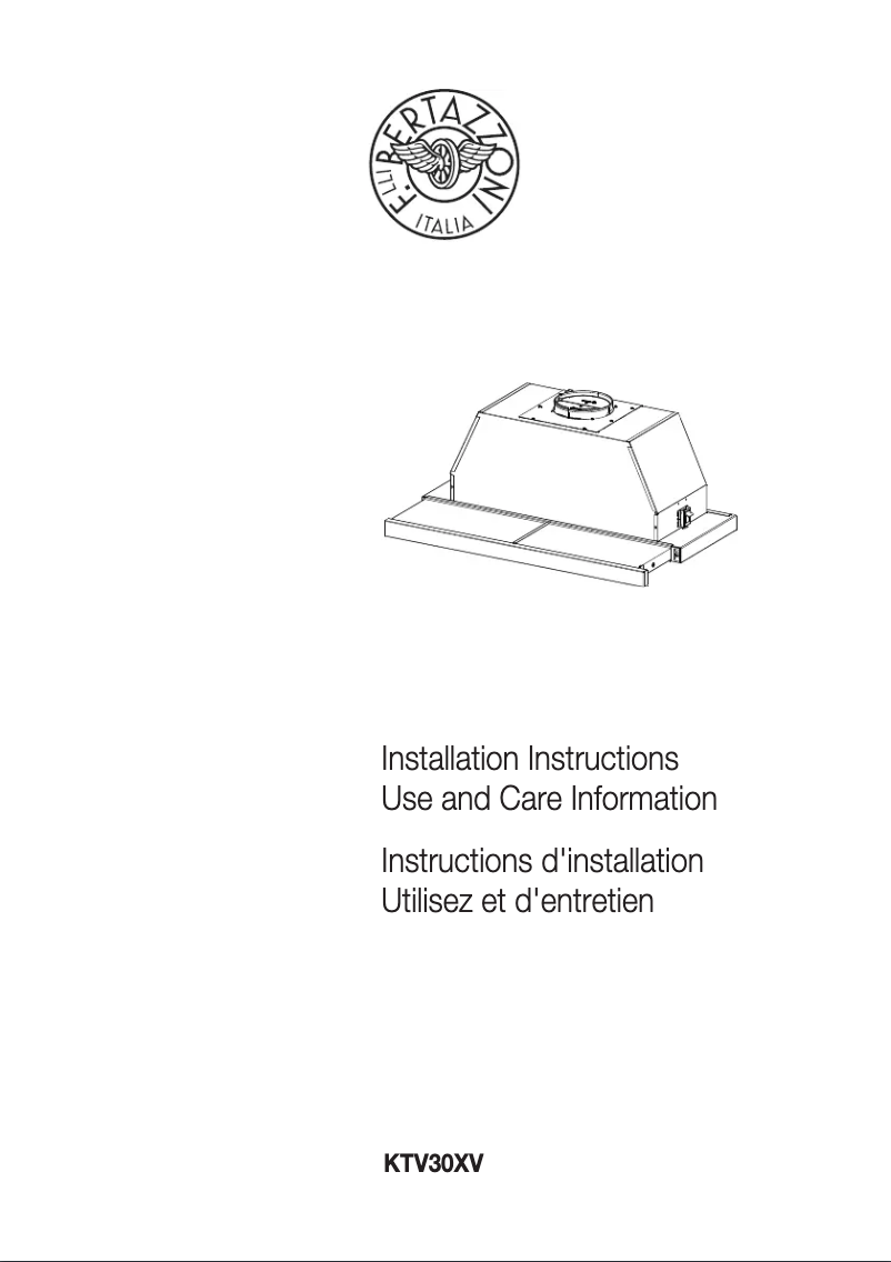 Page 1 de la notice Manuel utilisateur Bertazzoni KTV30XV