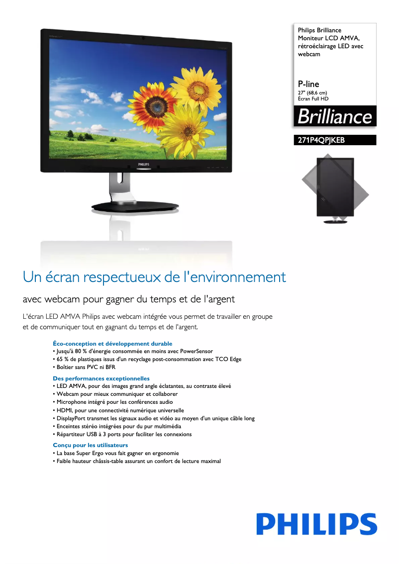 Imagen de la primera página del manual del dispositivo Brilliance 271P4QPJKEB