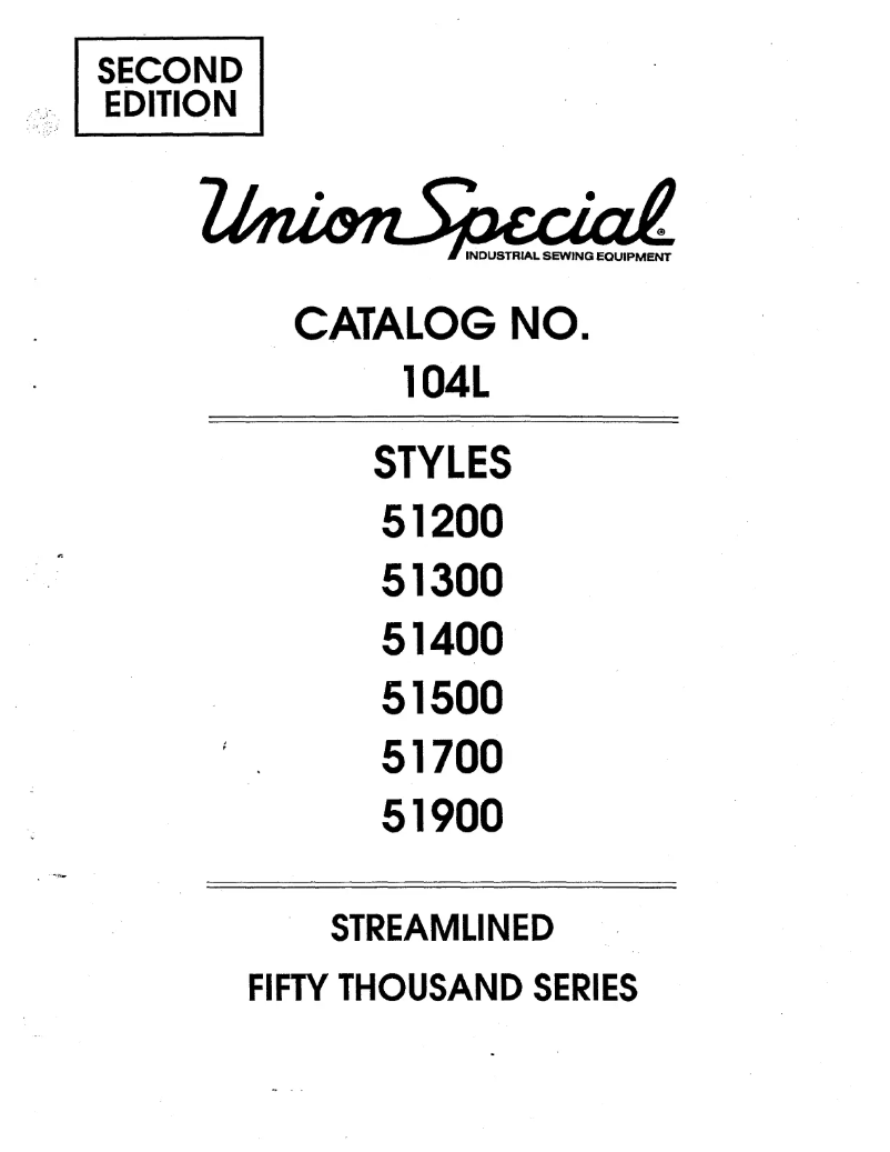 Page n°1 - Manuel utilisateur Union Special 51400BA