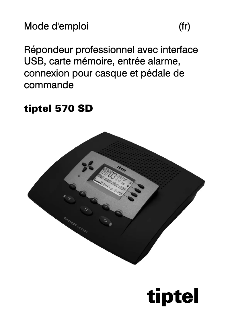 Image de la première page du manuel de l'appareil 570 SD