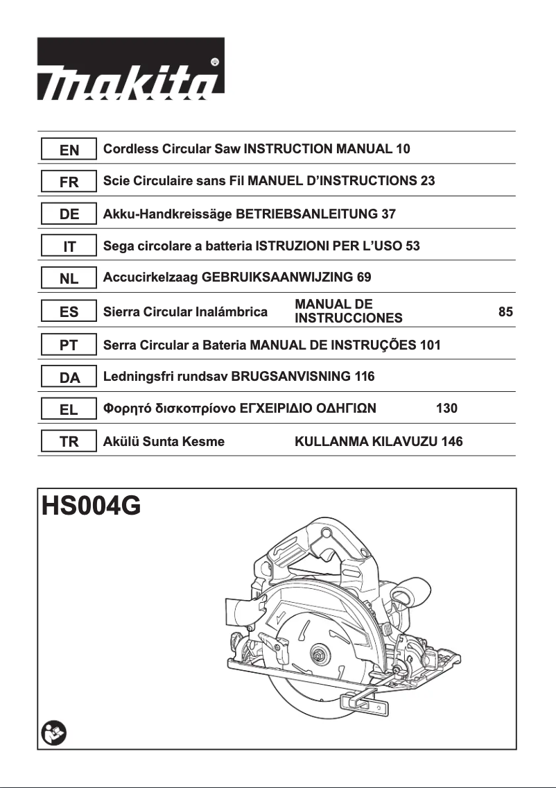 Page n°1 - Manuel utilisateur Makita HS004GZ01