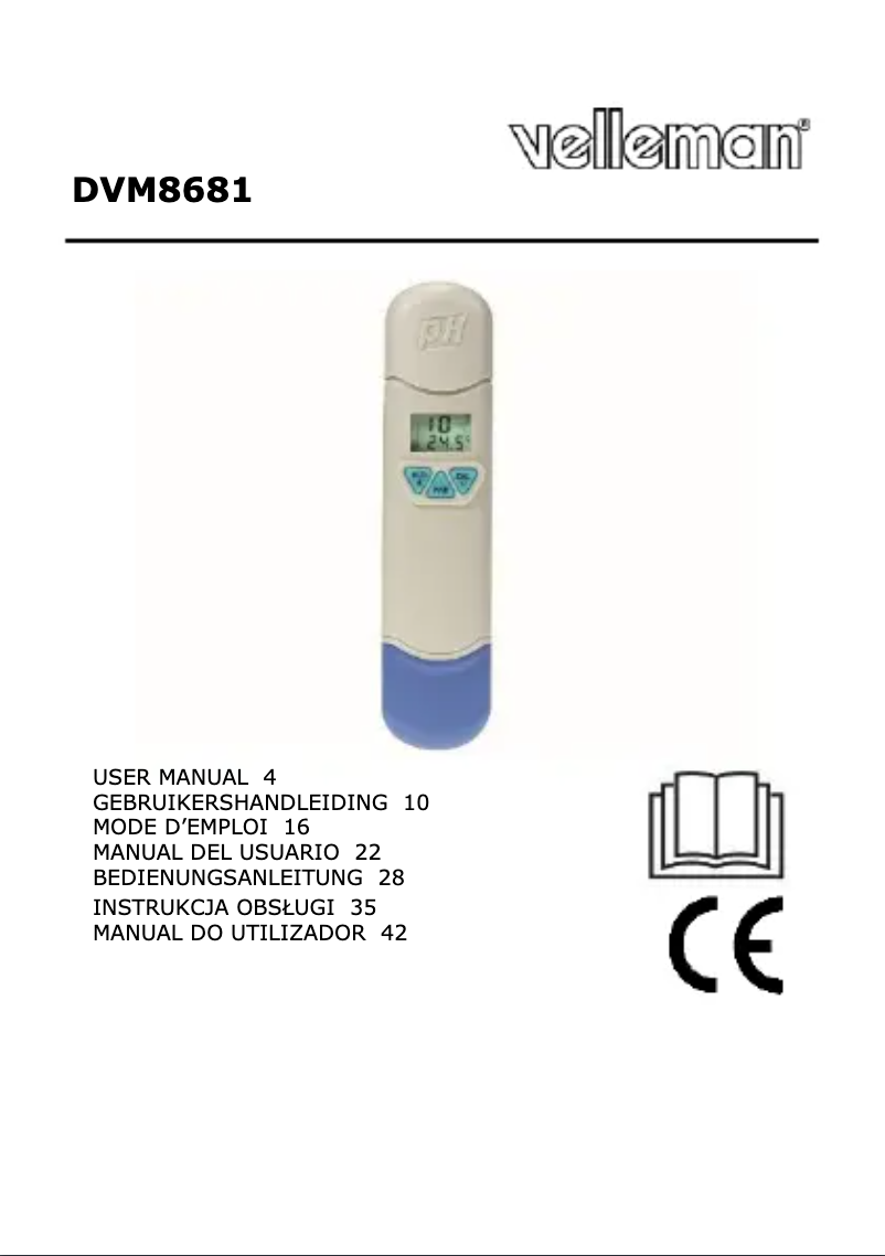 Page n°1 - Manuel utilisateur Velleman DVM8681