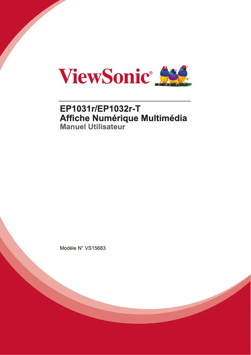 Page 1 de la notice Manuel utilisateur Viewsonic EP1031R
