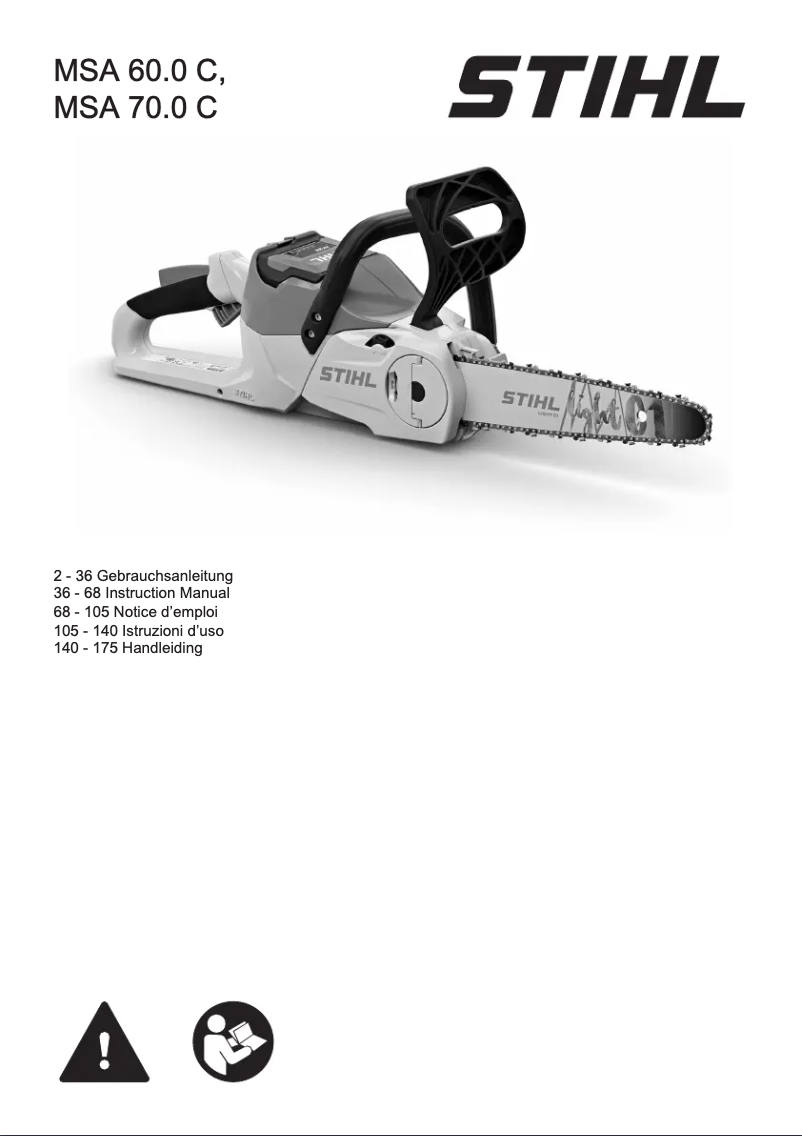 Page 1 de la notice Manuel utilisateur Stihl MSA 220 C