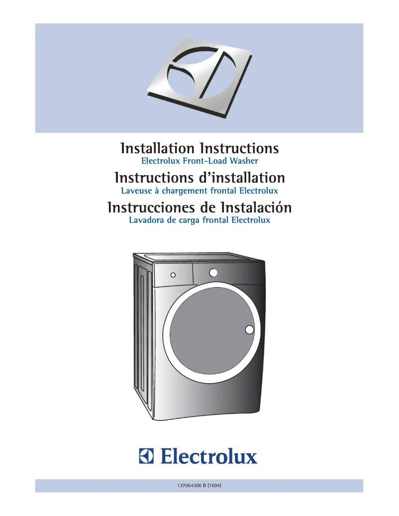 Page n°1 - Guide d'installation Electrolux EWFLW65HSS