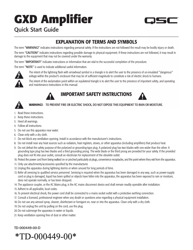 Page 1 de la notice Manuel utilisateur James GXD 8