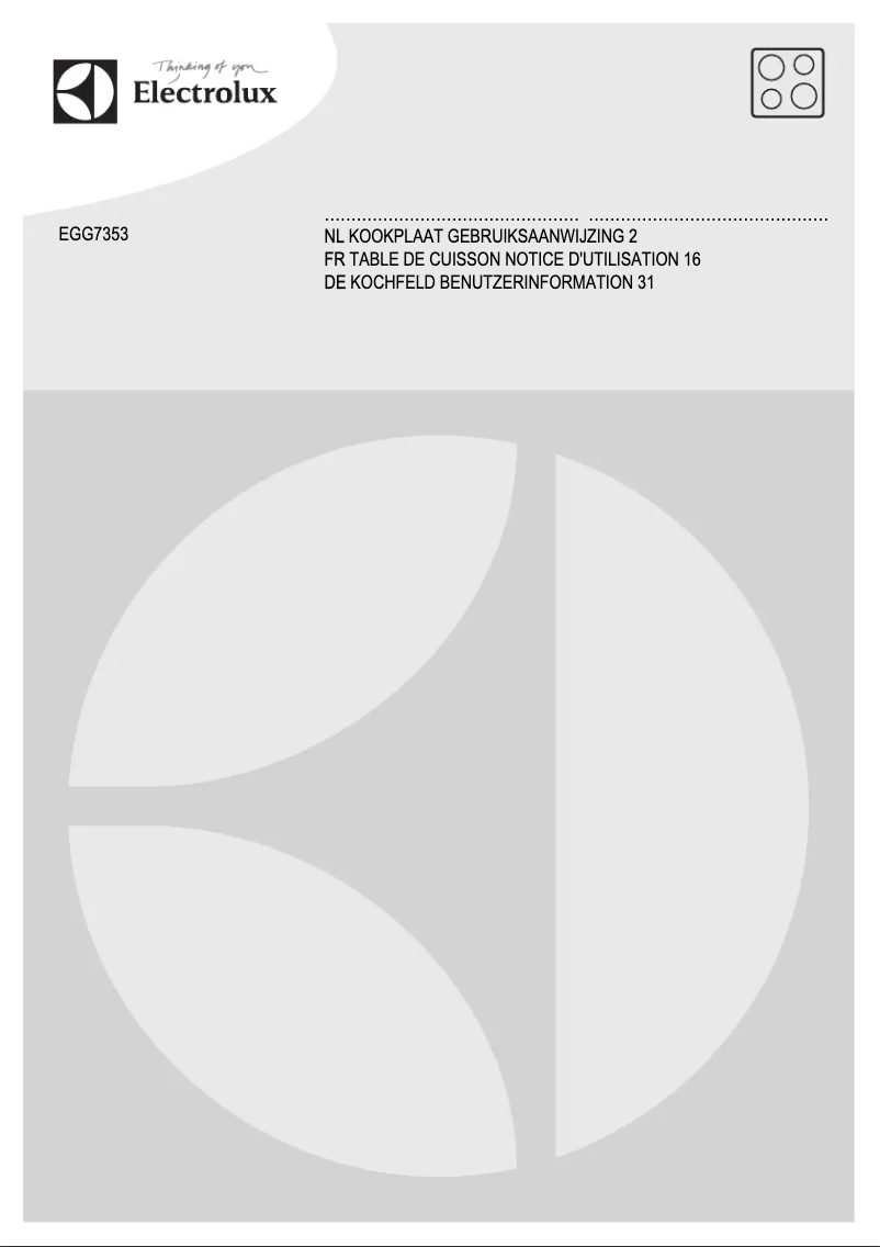 Page 1 de la notice Manuel utilisateur Electrolux EGG7353NOX