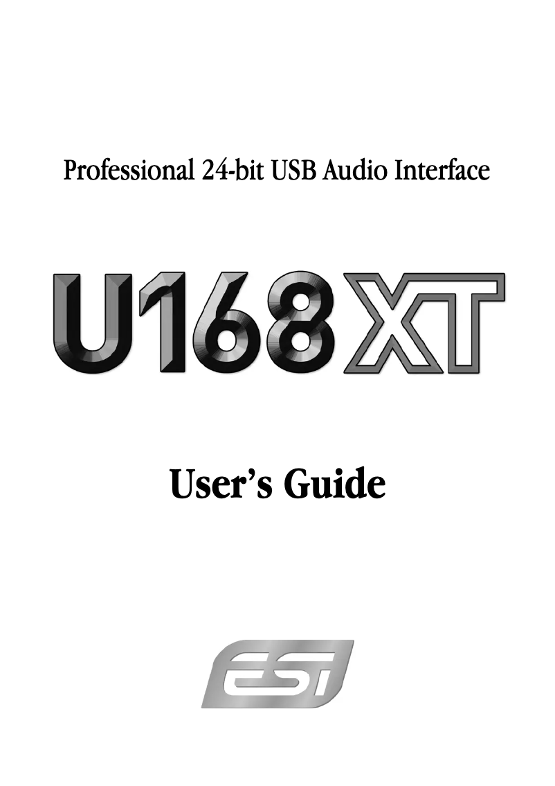Page n°1 - Manuel utilisateur ESI U168XT