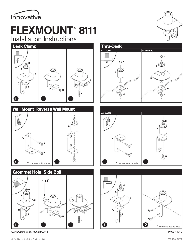 Image de la première page du manuel de l'appareil Flexmount 8111