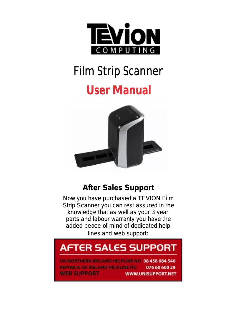 Page n°1 - Manuel utilisateur Tevion Film Strip Scanner