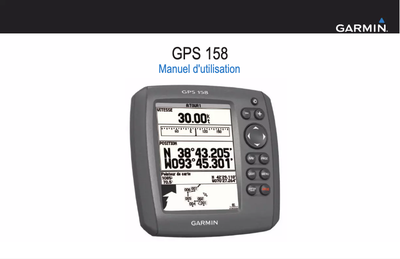 Page n°1 - Manuel utilisateur Garmin GPS 158i