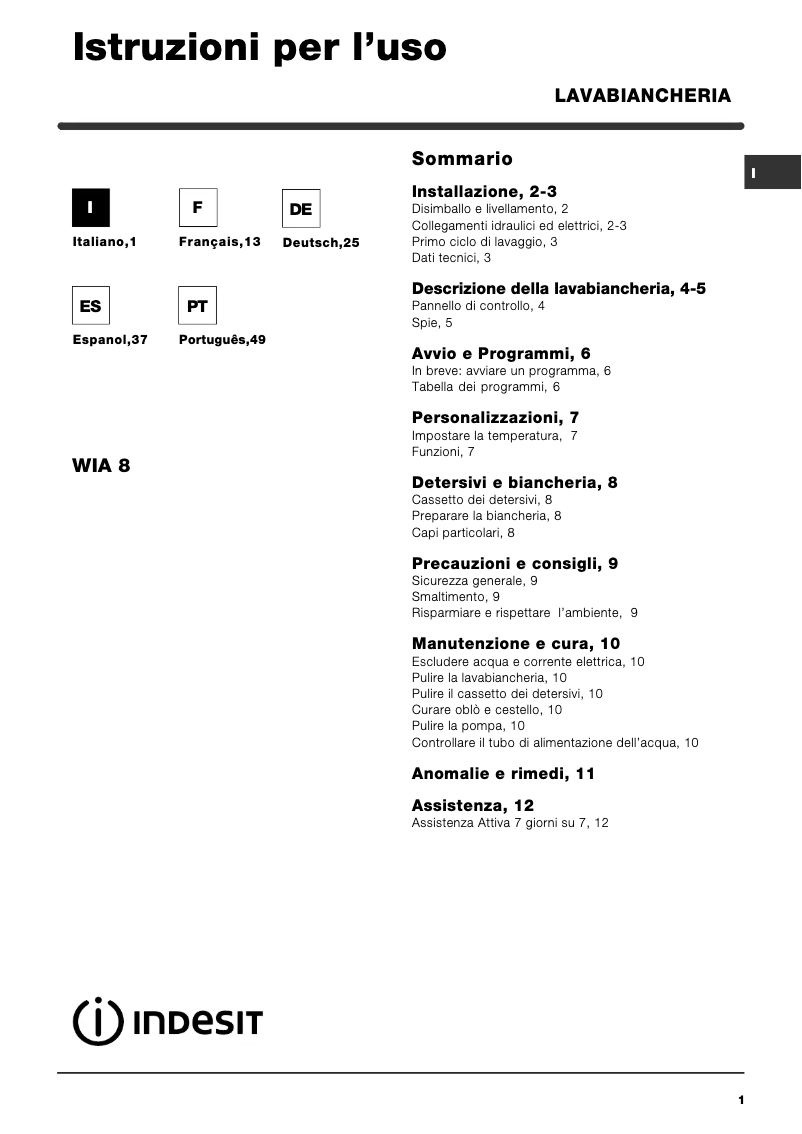 Imagen de la primera página del manual del dispositivo WIA 8 (EU)