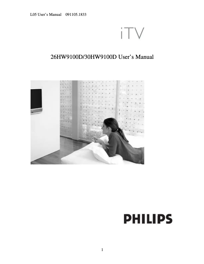 Image de la première page du manuel de l'appareil 30HW9100D