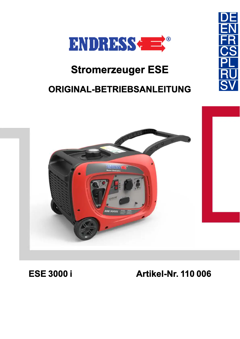 Image de la première page du manuel de l'appareil ESE 3000 i