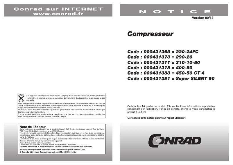Image de la première page du manuel de l'appareil 310-50 FC