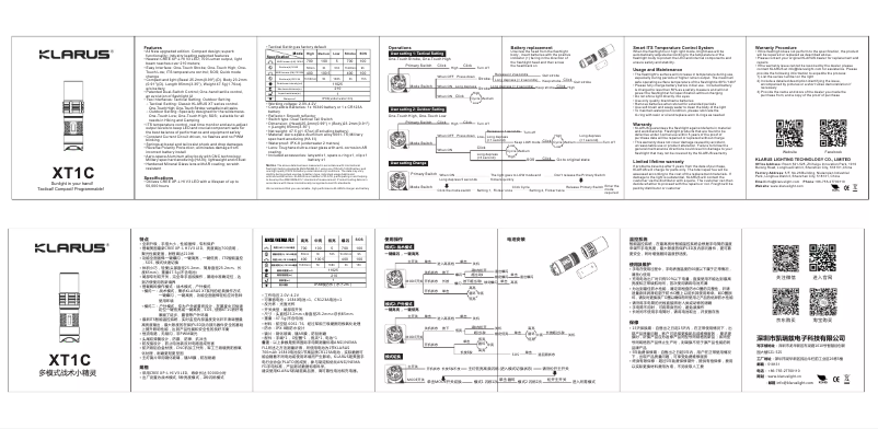 Image de la première page du manuel de l'appareil XT1C
