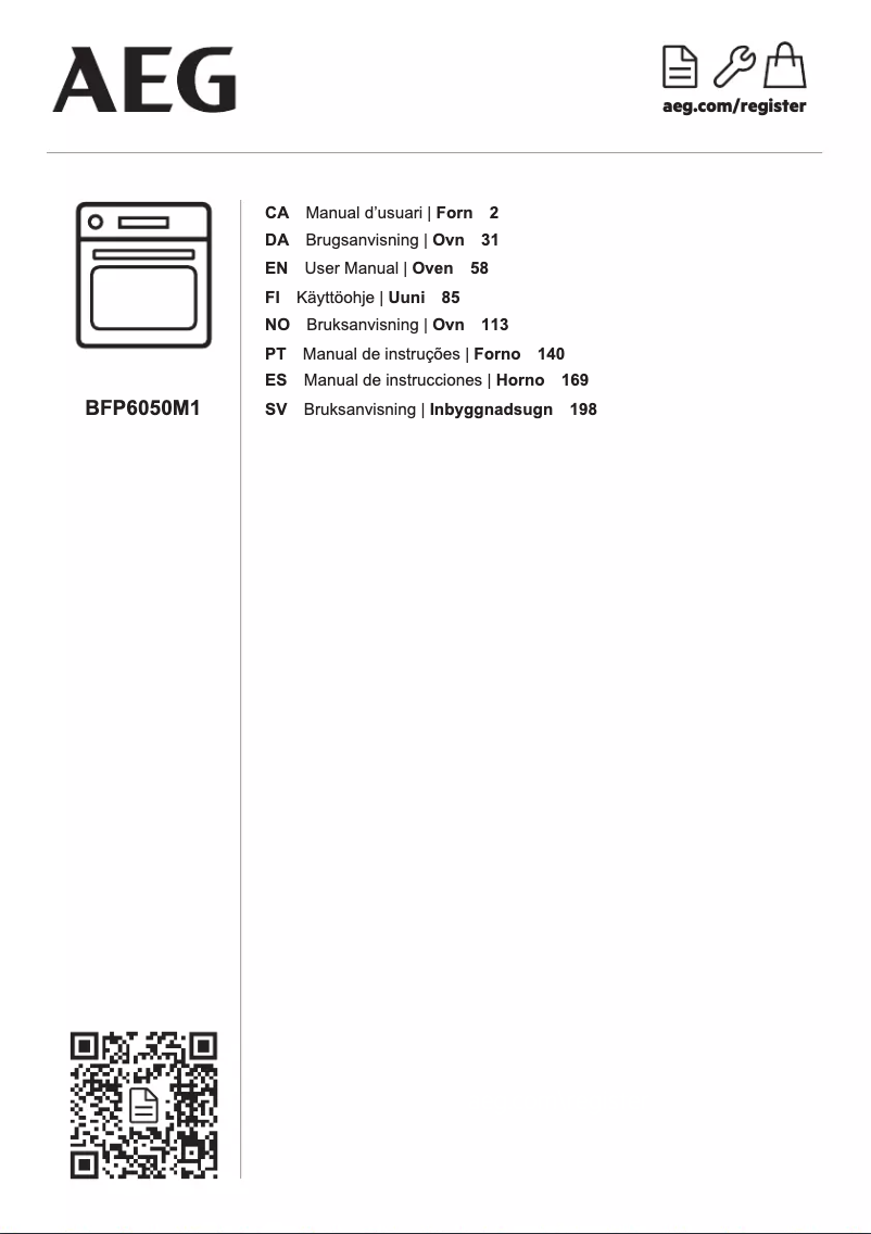 Page 1 de la notice Manuel utilisateur Electrolux BFP6050M1