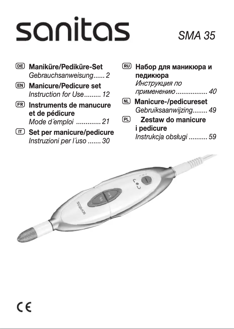 Page 1 de la notice Manuel utilisateur Sanitas SMA 35
